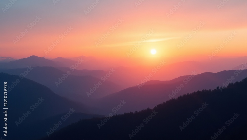 Early morning light peeks over mountain ridges, sunrise photography, landscape photography, sky Early morning light peeks over mountain ridges, sunrise photography, landscape photography, sky