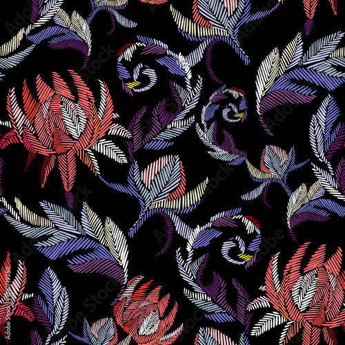 pattern with flowers and butterflies