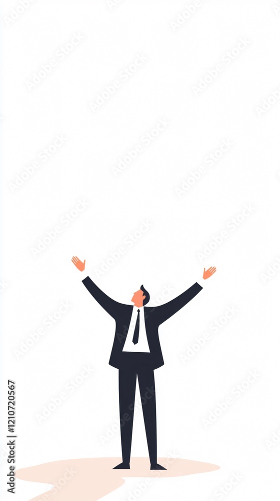 Businessman with Arms Raised: A Symbol of Success, Vision, and Leadership in the Corporate World Businessman with Arms Raised: A Symbol of Success, Vision, and Leadership in the Corporate World