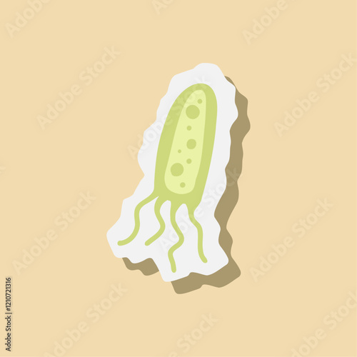 Bacteria and virus illustration. Pathogenic bacteria, viruses and microbes, disease-causing, color germs, bacterium type, microorganism infection