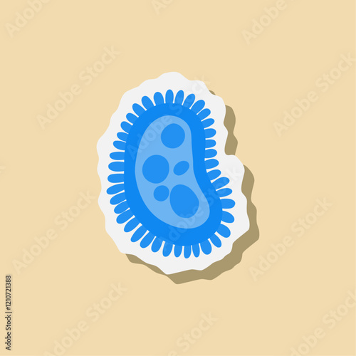Bacteria and virus illustration. Pathogenic bacteria, viruses and microbes, disease-causing, color germs, bacterium type, microorganism infection