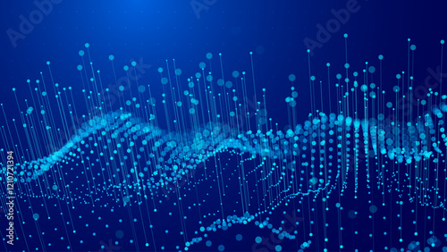 Business Invest Finance Graph Chart of Stock Market Trading Blue Background. Digital Financial Investment Big Data Graph Backdrop. Abstract Statistics Stock Market Lines. Vector Illustration.