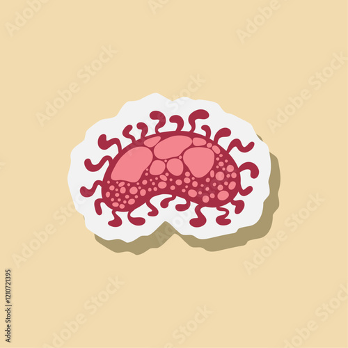 Bacteria and virus illustration. Pathogenic bacteria, viruses and microbes, disease-causing, color germs, bacterium type, microorganism infection