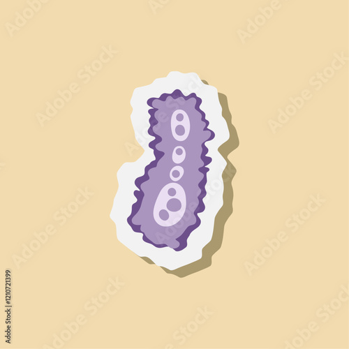 Bacteria and virus illustration. Pathogenic bacteria, viruses and microbes, disease-causing, color germs, bacterium type, microorganism infection