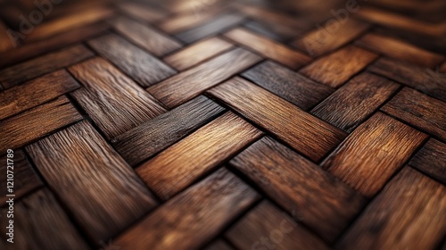 Dark wood herringbone floor texture background photo