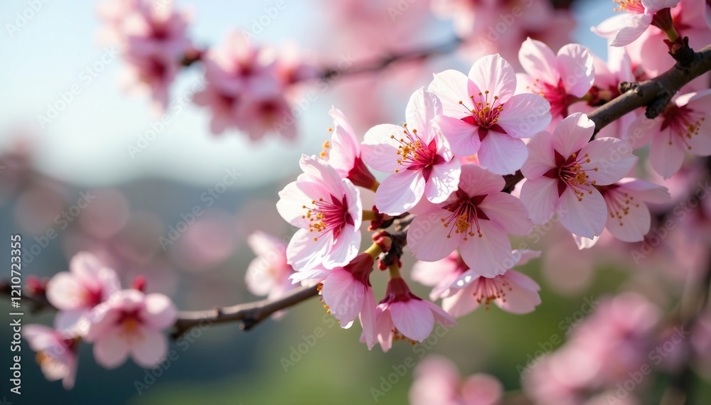 Mature cherry blossoms on a tree with full branches, flower tree, cherry tree, Mature cherry blossoms on a tree with full branches, flower tree, cherry tree,