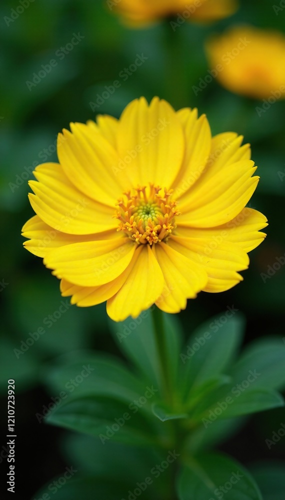 Bright yellow flower with delicate petals and intricate details, garden, bloom Bright yellow flower with delicate petals and intricate details, garden, bloom