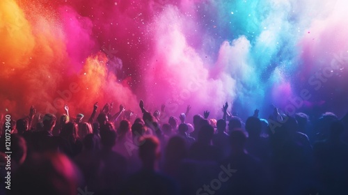 Artistic Depiction Of Holi Celebration photo