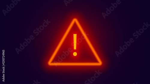 Attention Danger Symbol on Dark Background. Computer Virus. System Hacked Error Sign. Malware, Ransomware, Data Breach Concept. Vector Illustration.