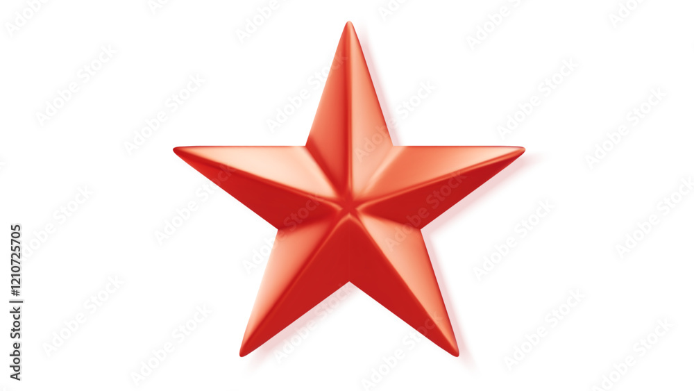 Red Christmas Star isolated on White Background. Realistic Vector Illustration. Icon for Holiday Design Element. Red Christmas Star isolated on White Background. Realistic Vector Illustration. Icon for Holiday Design Element.