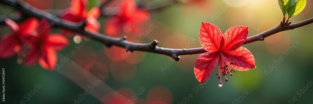 Syzygium malaccense blossom drops from a branch, syzygium, tree branches Syzygium malaccense blossom drops from a branch, syzygium, tree branches