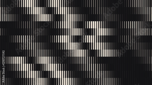 Line Halftone Gradient Effect Pattern. Straight Lines Background. Monochrome Abstract Texture with Parallel Stripes Thick to Thin. Vector Illustration.