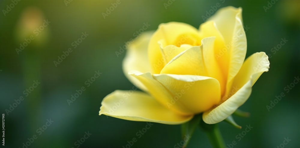 Delicate and pale yellow petals unfolding from a bud, pale yellow, organic, bloom Delicate and pale yellow petals unfolding from a bud, pale yellow, organic, bloom