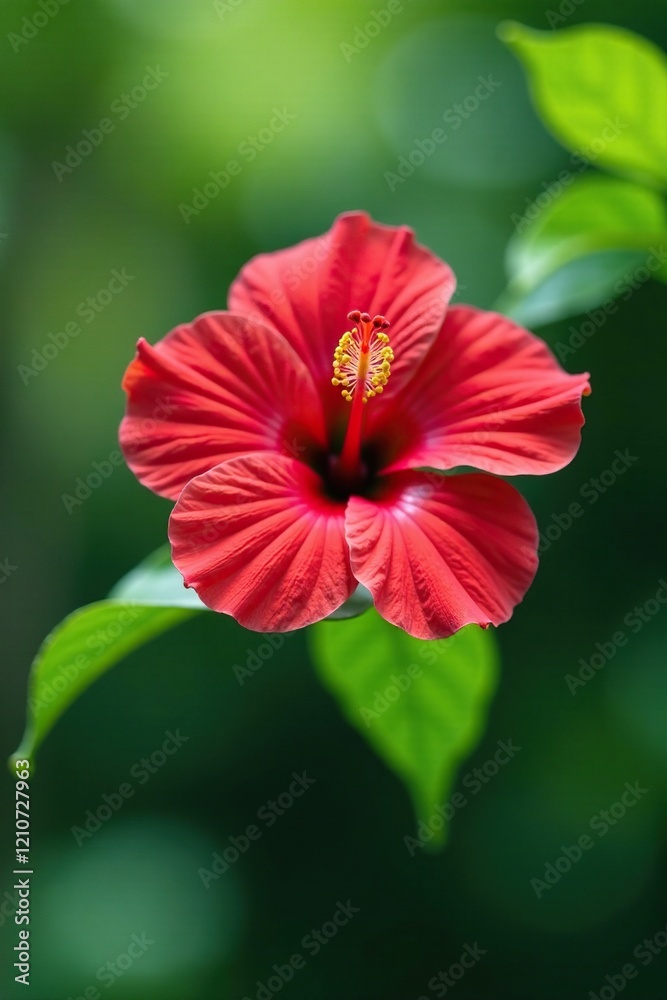 delicate red hibiscus flower bud on tree branch, nature, plant delicate red hibiscus flower bud on tree branch, nature, plant