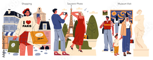 Eurotour. Flat Vector Illustration