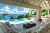 Opulent Open Living Area with Breathtaking Pool and Tranquil Ocean Views-