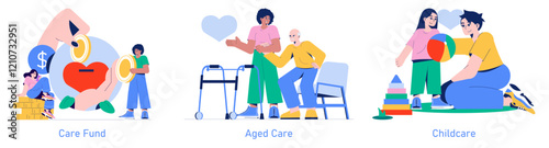 Care Day. Flat Vector Illustration