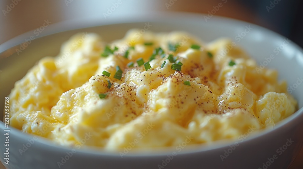 A bowl of creamy mashed potatoes topped with fresh parsley leaves A bowl of creamy mashed potatoes topped with fresh parsley leaves