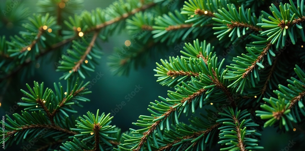 Composition of fir needles and twigs for Christmas tree decoration, forest, fir, green Composition of fir needles and twigs for Christmas tree decoration, forest, fir, green
