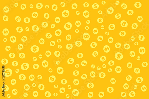 Banknote flow, money, $, coin,  flowing seamless background texture, New Year festival, celebration, gift, present box paper, backdrop