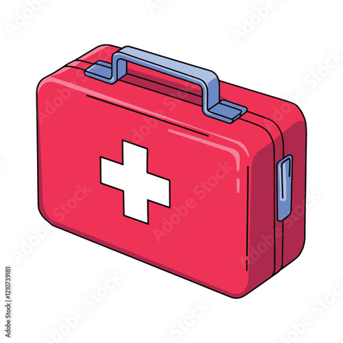 Flat first aid kit vector icon. Med kit for health and emergency care. Simple illustration for medical and healthcare concepts.
