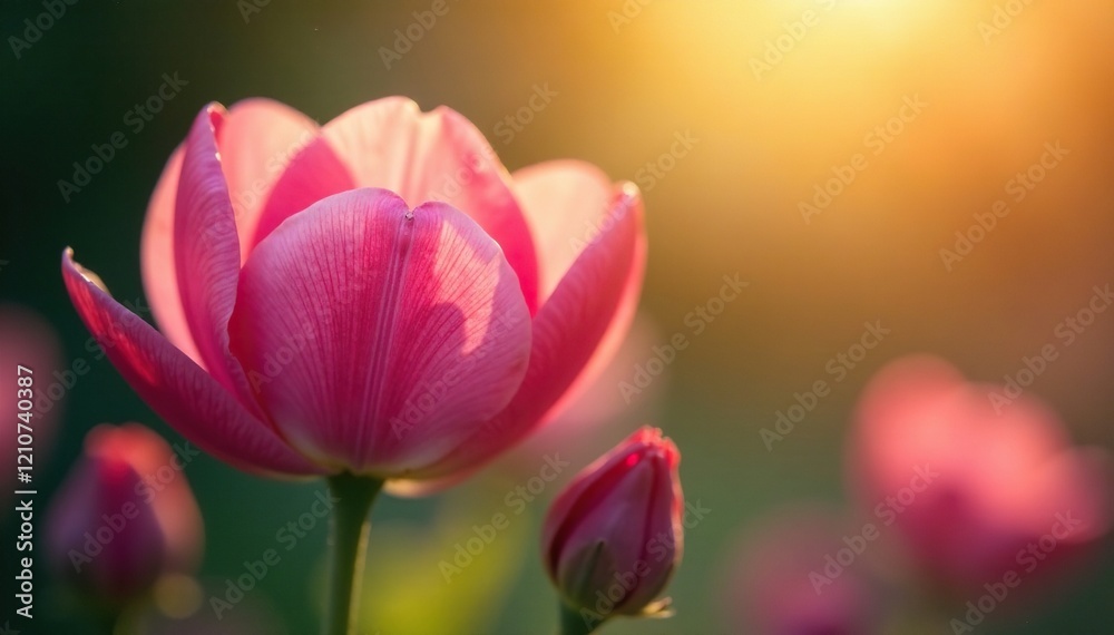 Fototapeta premium Delicate flower petals unfolding in the morning sun, subtle texture, floral motifs, delicate shapes