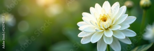 Wallpaper Mural Delicate white chrysanthemum petals unfolding, white flowers delicate petals unfolding, floral photography, garden flowers Torontodigital.ca