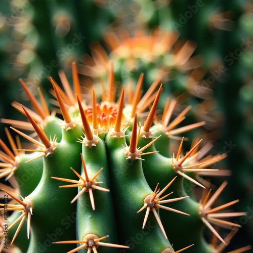 Prickly spines on a Cacto Xique Xique Brazilian Cactus branch, foliage, prickly, cactus