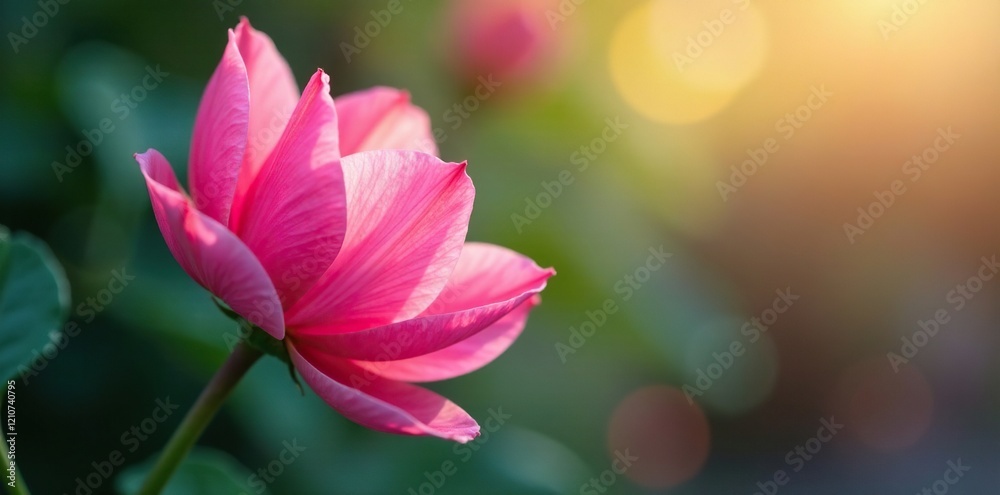 Freshly opened pink petal falling from its stem, flower, petals Freshly opened pink petal falling from its stem, flower, petals
