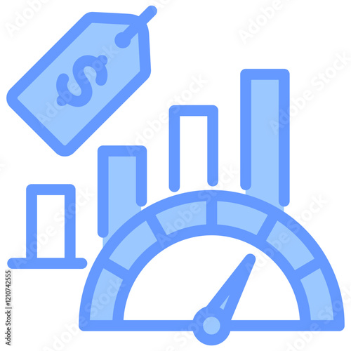 Predatory Pricing Blue Icon