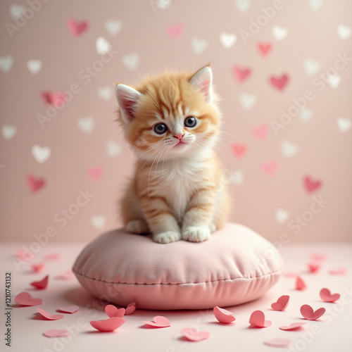 kitten with heart