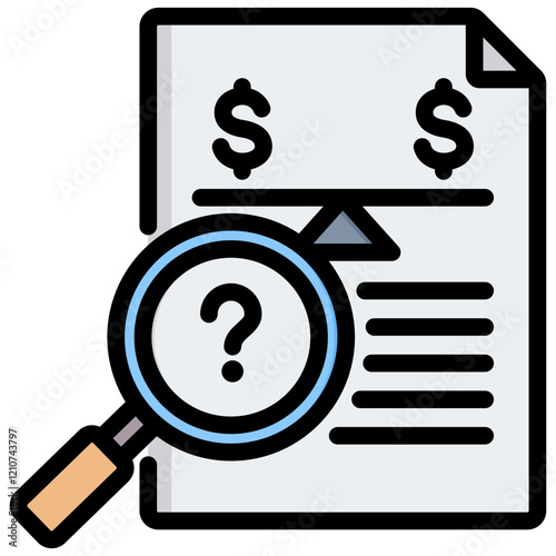 Antitrust Investigation Outline Color Icon