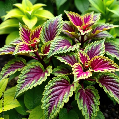Colorful Coleus Painted Nettle Garden Background, scutellarioides, garden