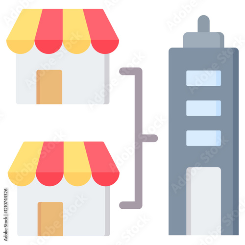 Vertical Merger Flat Icon