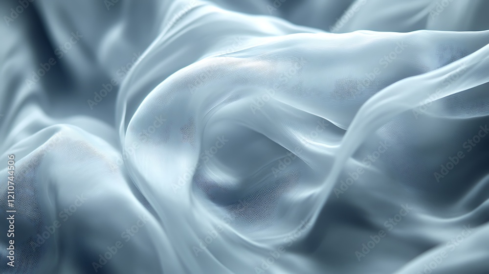 Obraz premium Draped Light Blue Fabric Soft Texture Background