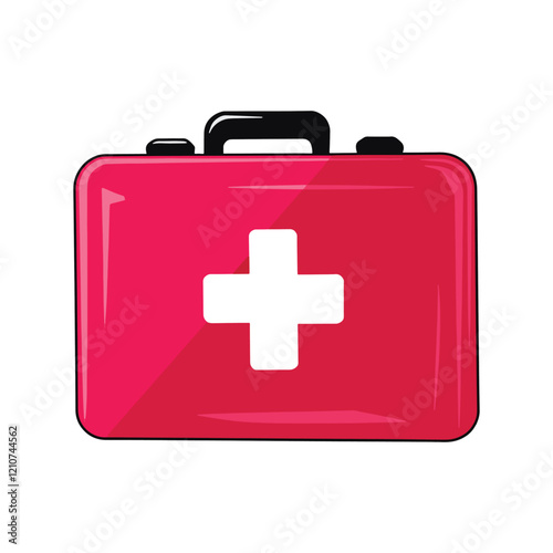 Flat first aid kit vector icon. Med kit for health and emergency care. Simple illustration for medical and healthcare concepts.