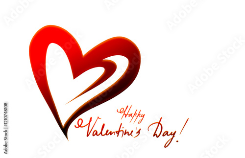 Two Valentines day hearts isolated on white background