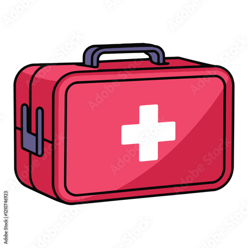 Flat first aid kit vector icon. Med kit for health and emergency care, for medical and healthcare concepts.
