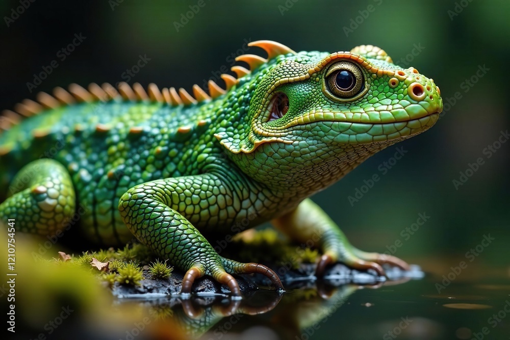 Swirling scales in mossy green and rough brown hues, wildlife art, swampy, reptile Swirling scales in mossy green and rough brown hues, wildlife art, swampy, reptile
