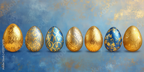 Sfondo pasquale. Uova dorate. Pasqua. Buona Pasqua. photo