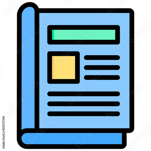 Magazine Outline Color Icon