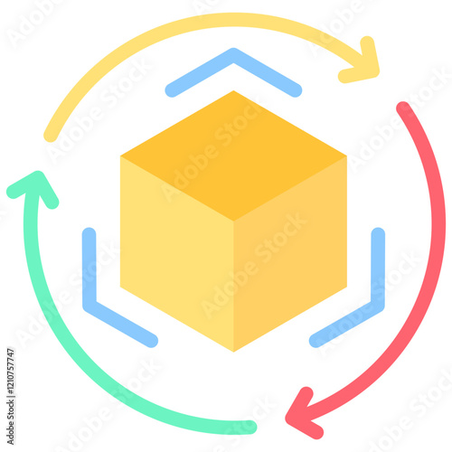3D Modeling Flat Icon