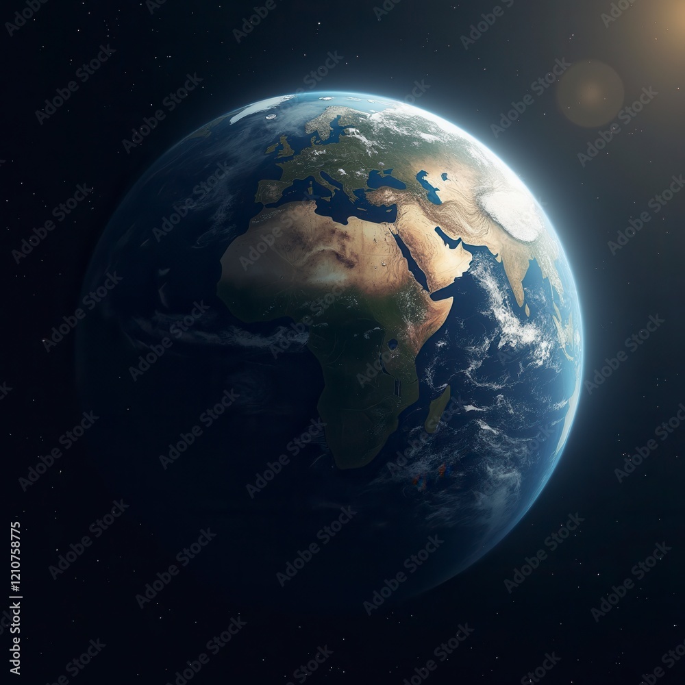 Obraz premium Earth Planet Orbit. High Quality Digital Space