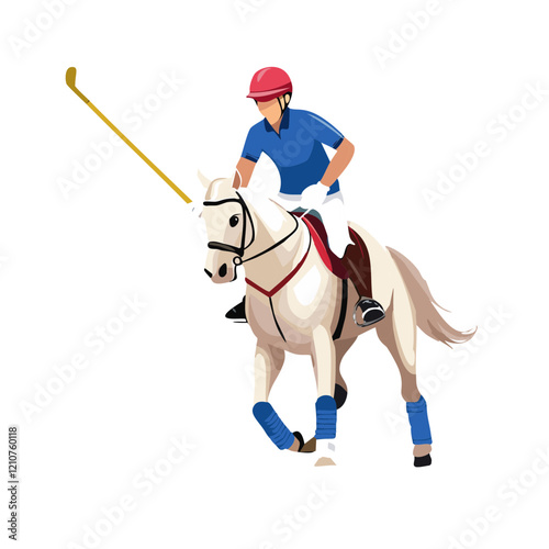 polo rider on horse vector