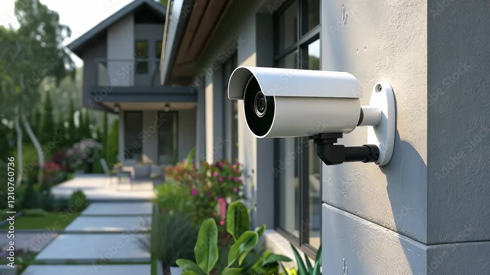 Modern Security Camera Monitoring Residential Property
