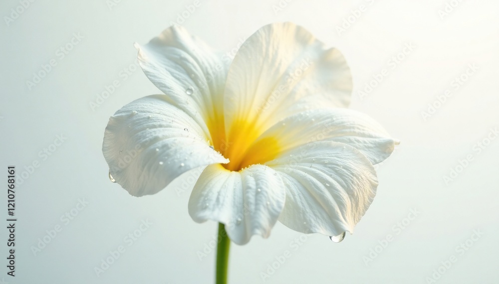 Fototapeta premium Senna Flower with dew drops on white background, senna flower, illuminating, photogenic