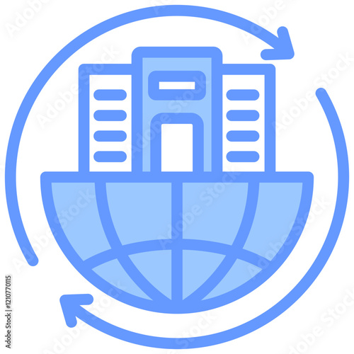 Urbanization Blue Icon