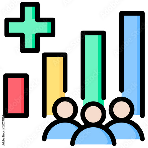 Population Explosion Outline Color Icon