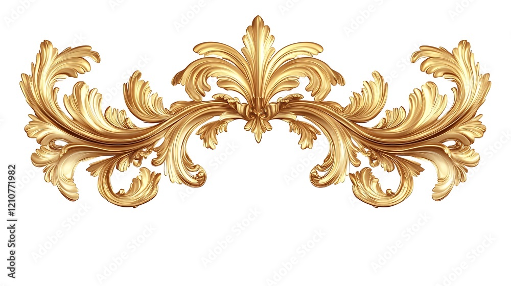 Ornate Golden Baroque Style Decorative Element