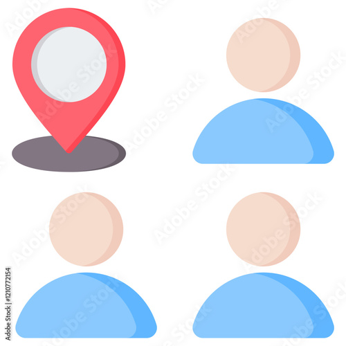Population Distribution Flat Icon